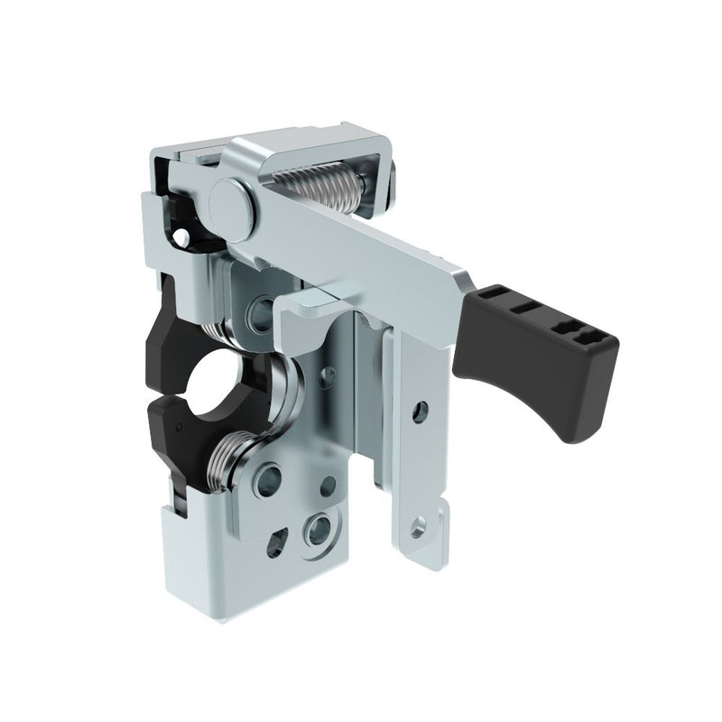 SOUTHCO Push-to-close Rotary Latch, Heavy Duty Size, Two Stage, Pre-loaded Hand Lever, Dual Trigger, Hand / Bottom Push, M6 Thread, Steel, Zinc Plate, Bright Chromate [R4-50-32-4A81-10]