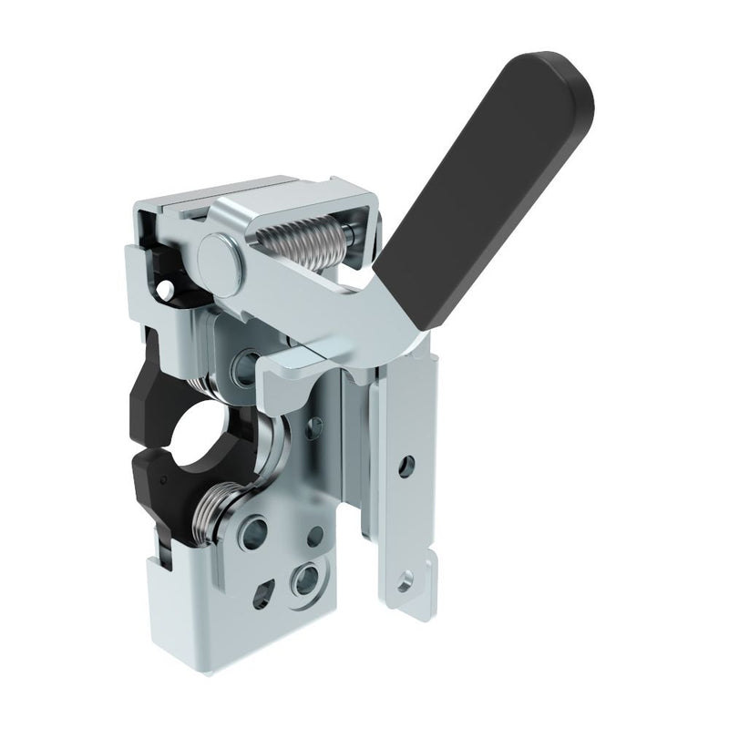 SOUTHCO Push-to-close Rotary Latch, Heavy Duty Size, Two Stage, Pre-loaded Hand Lever, Dual Trigger, Hand / Bottom Push, M6 Thread, Steel, Zinc Plate, Bright Chromate [R4-50-32-4B81-10]