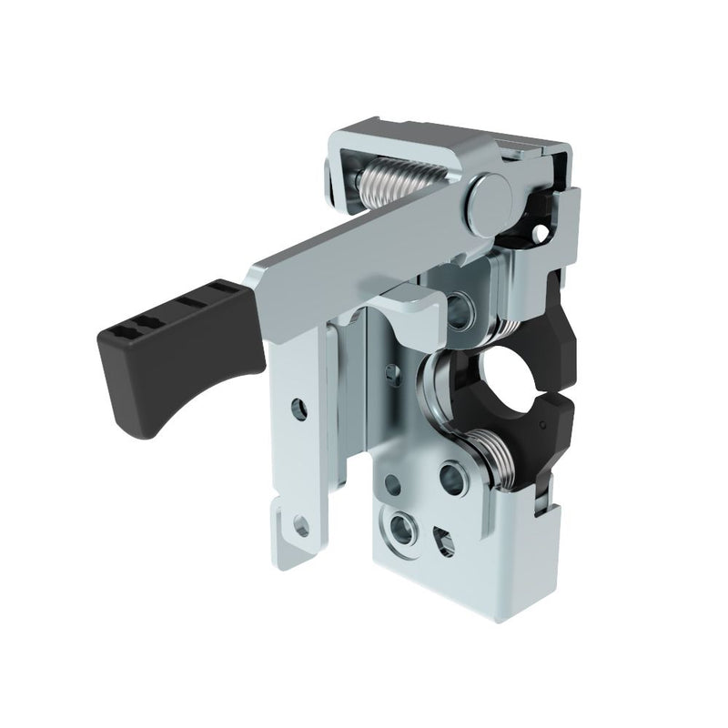 SOUTHCO Push-to-close Rotary Latch, Heavy Duty Size, Two Stage, Pre-loaded Hand Lever, Dual Trigger, Hand / Bottom Push, 1/4-20 Thread, Steel, Zinc Plate, Bright Chromate [R4-50-41-4A81-10]