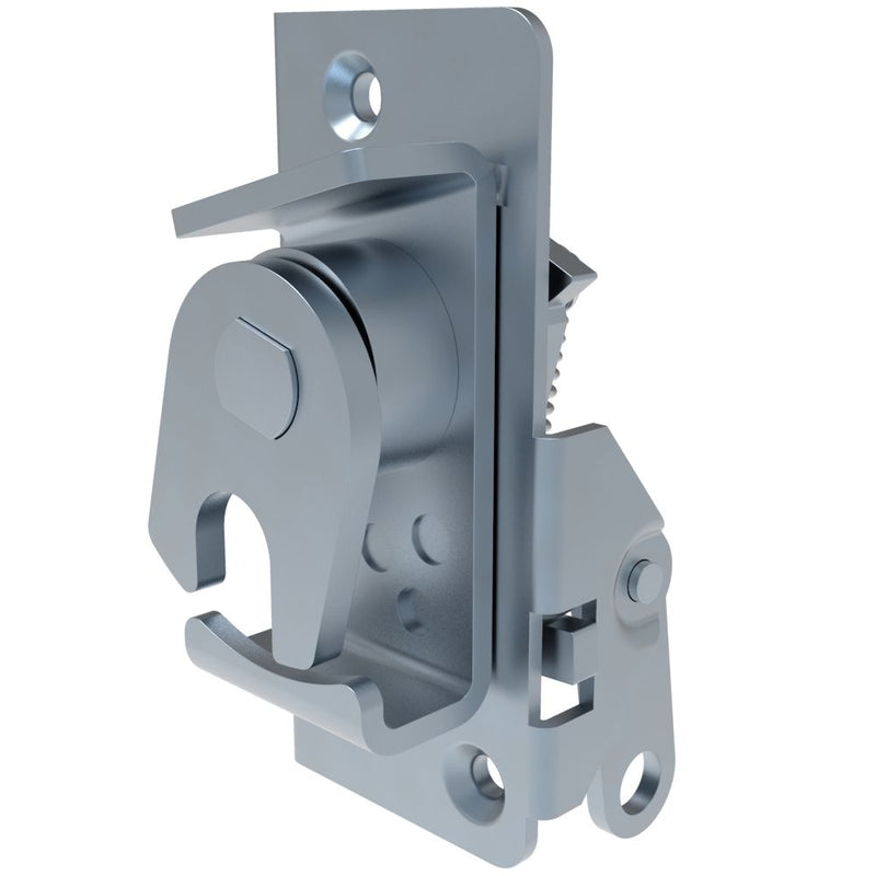 SOUTHCO Rotary Push-to-Close Latch, Medium Size, In-Line Lever, M6 Thread, Steel, Zinc Plate, Bright chromate [R4-75-32-201-10]