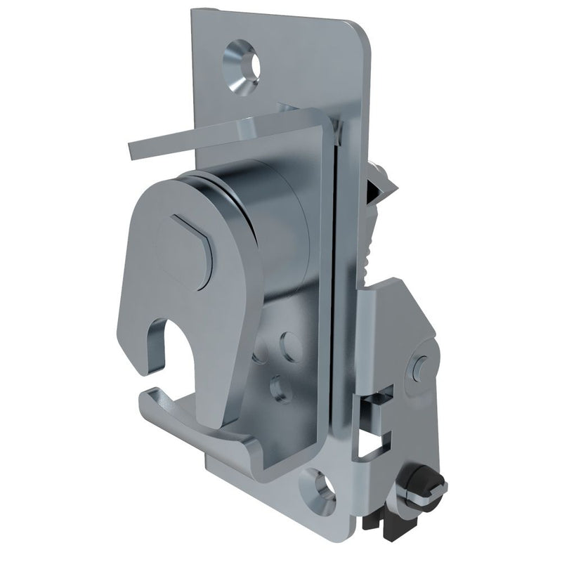 SOUTHCO Rotary Push-to-Close Latch, Medium Size, In-Line Lever, M6 Thread, Steel, Zinc Plate, Bright chromate [R4-75-32-203-10]
