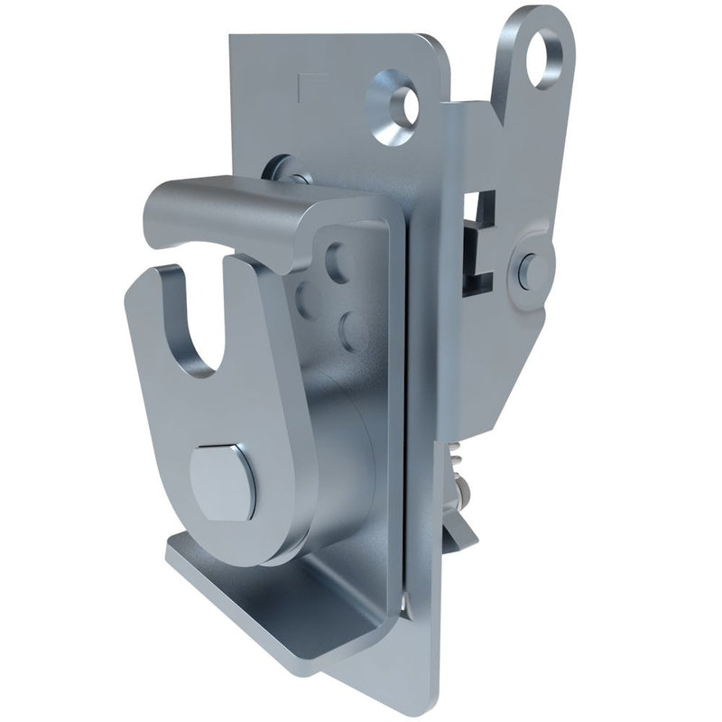 SOUTHCO Rotary Push-to-Close Latch, Medium Size, In-Line Lever, M6 Thread, Steel, Zinc Plate, Bright chromate [R4-75-42-201-10]