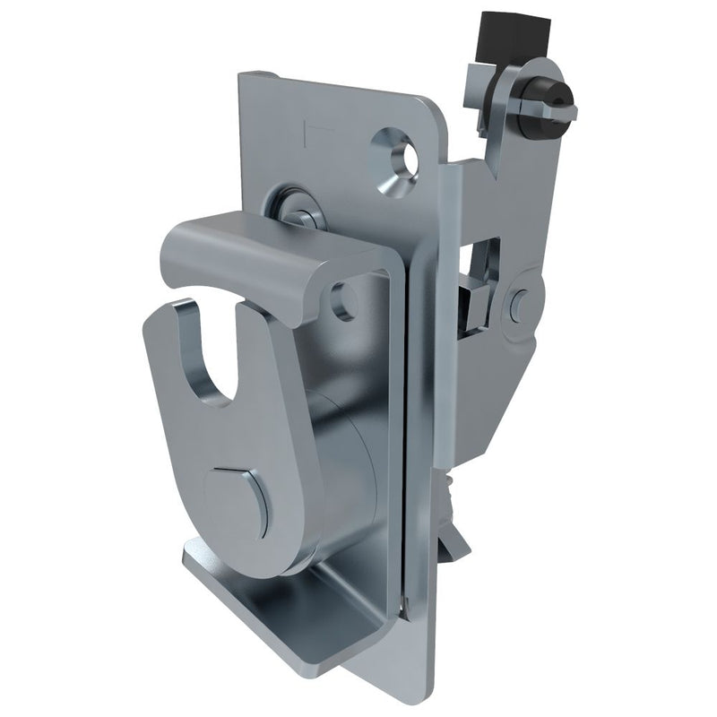 SOUTHCO Rotary Push-to-Close Latch, Medium Size, In-Line Lever, M6 Thread, Steel, Zinc Plate, Bright chromate [R4-75-42-203-10]
