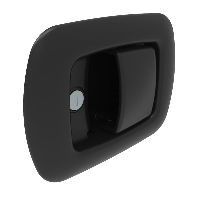 SOUTHCO Rotary Push-to-Close Latch, Paddle Actuated, Two Stage, Key Locking, Black Powder Coat Handle [R4-81-411-50]