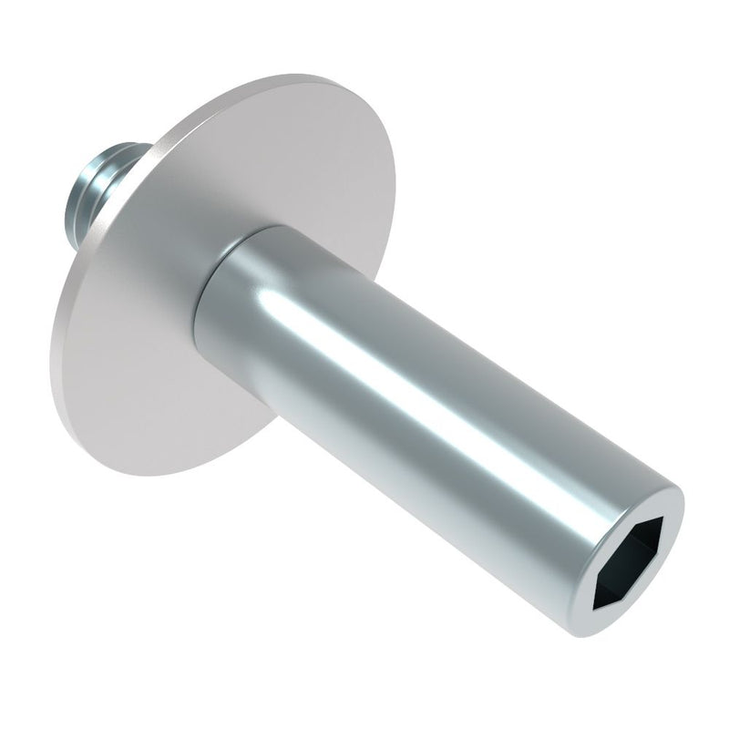 SOUTHCO Rotary Push-to-Close Latch, Striker Bolt, M8 Thread, Steel, Zinc Plate, Bright chromate [R4-90-124-10]