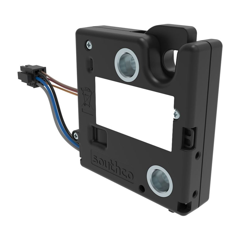 SOUTHCO Electronic Rotary Push-to-Close Latch, Auto Relock, With Cam Switch, Non-sealed Connector, M5 X 0.8, PC/ABS Blend, 0 [R4-EM-44-161]