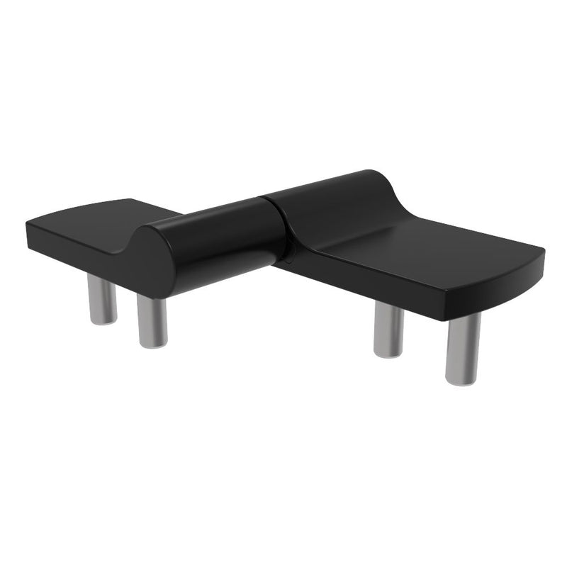 SOUTHCO Constant Torque Hinge, Asymmetric, Forward Torque 3.62 N-m (32 in-lbf), Reverse Torque 2.17 N-m (19.2 in-lbf), Threadstud and Nut, Zinc Alloy, Black [ST-11A1-320FA-50]