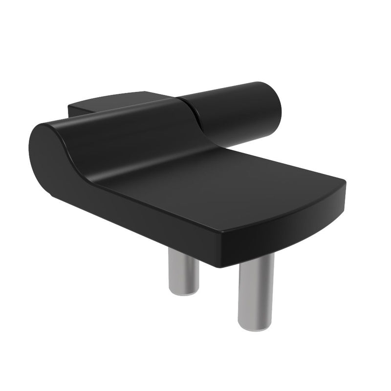SOUTHCO Constant Torque Hinge, Asymmetric, Forward Torque 2.17 N-m (19.2 in-lbf), Reverse Torque 3.62 N-m (32 in-lbf), Threadstud and Nut, Zinc Alloy, Black [ST-11A1-320RB-50]