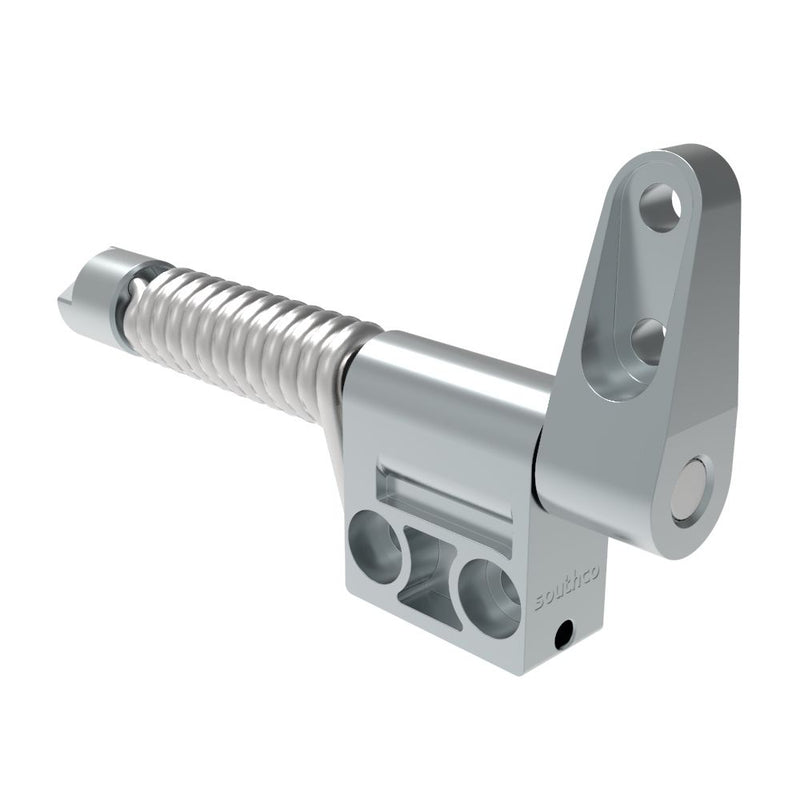 SOUTHCO Constant Torque Hinge, Counterbalanced, Asymmetric, Forward Torque 2.8 N-m (24.6 in-lbf), Reverse Torque 4.1 N-m (36 in-lbf), Rivet / Screw (thru hole), Zinc Alloy, Natural [ST-12C-360RB1-33]