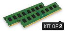 Kingston 8GB Kit*(2x4GB) - DDR3 1333MHz DDR3, 1333MHz, Non-ECC, CL9, 1.5V, Unbuffered, DIMM, [KVR13N9S8HK2/8]