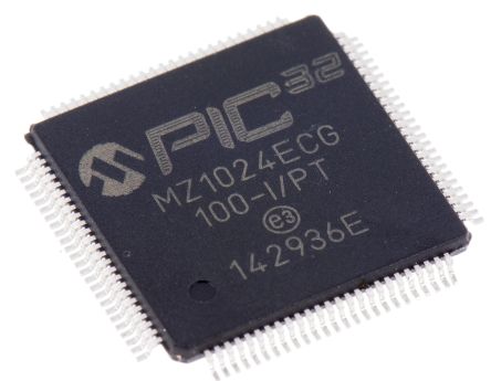 Microchip PIC32MZ1024ECG100-I/PT 7995479