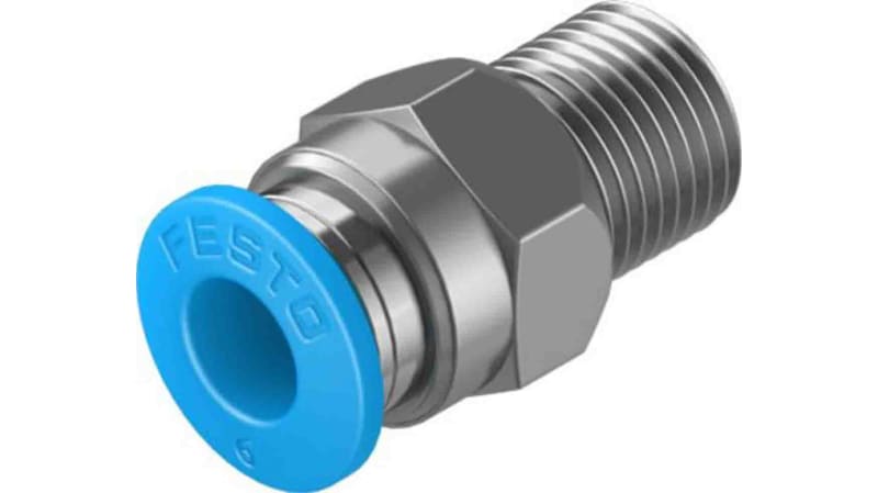 Festo Straight Threaded Adaptor to R 1/8 Male to Push In 6 mm
