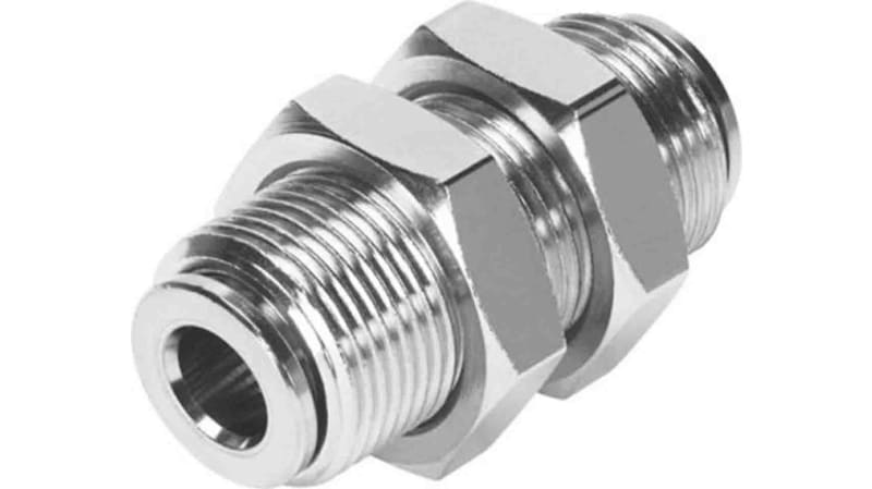 Festo Bulkhead Tube-to-Tube Adaptor to Push In 10 mm to Push In 10 mm, NPQM Series