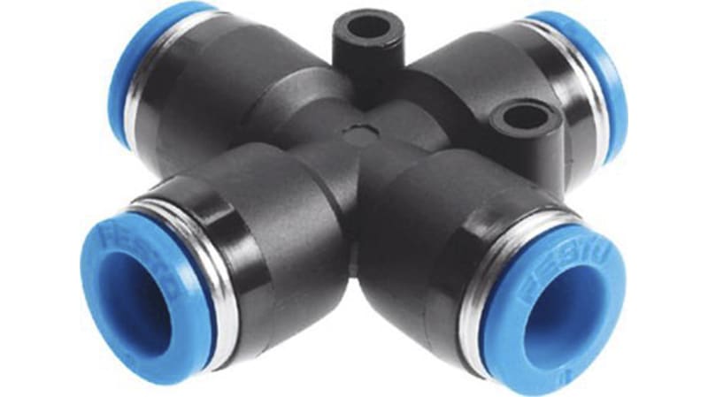 Festo Cross Tube-to-Tube Adaptor to Push In 8 mm to Push In 8 mm to Push In 8 mm to Push In 8 mm, QSX Series