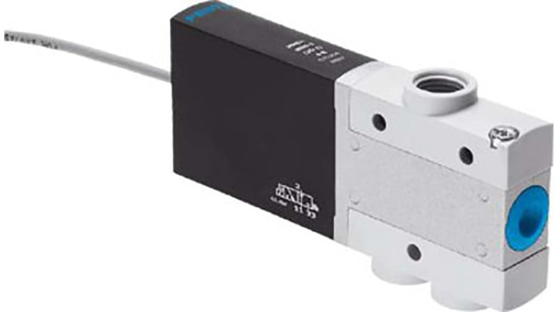 Festo 3/2 Open, Monostable Pneumatic Solenoid/Pilot-Operated Control Valve - Electrical MHE4 Series