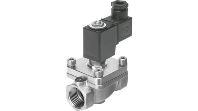 Festo 2/2 Closed, Monostable Pneumatic Solenoid/Pilot-Operated Control Valve - Electrical VZWF Series