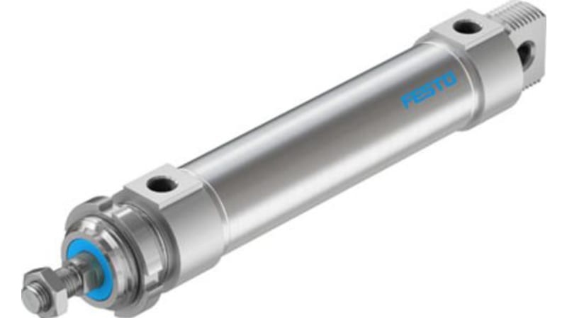 Festo Pneumatic Roundline Cylinder 40mm Bore, 125mm Stroke, DSNU-40-125-PPS-A Series, Double Acting