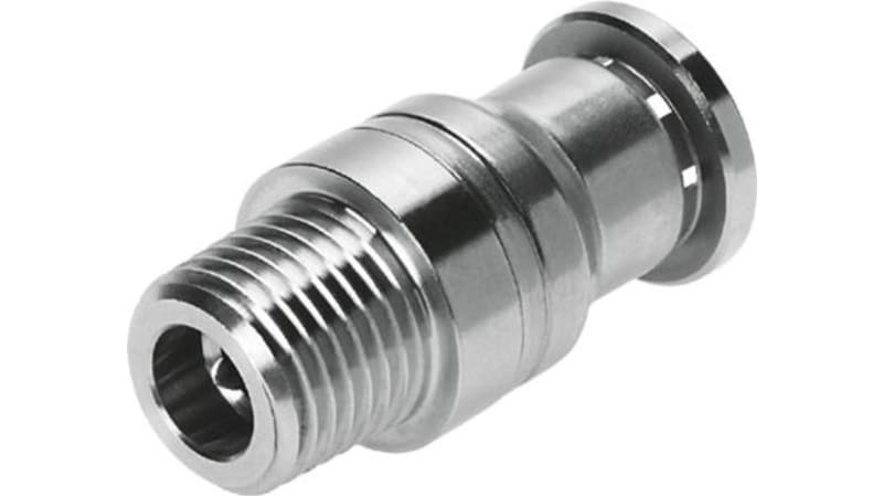 Festo Straight Threaded Adaptor to R 3/8 Male to Push In 10 mm