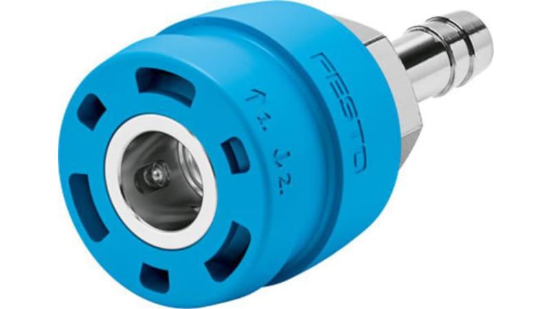 Festo Brass Pneumatic Quick Connect Coupling, 9mm Hose Barb
