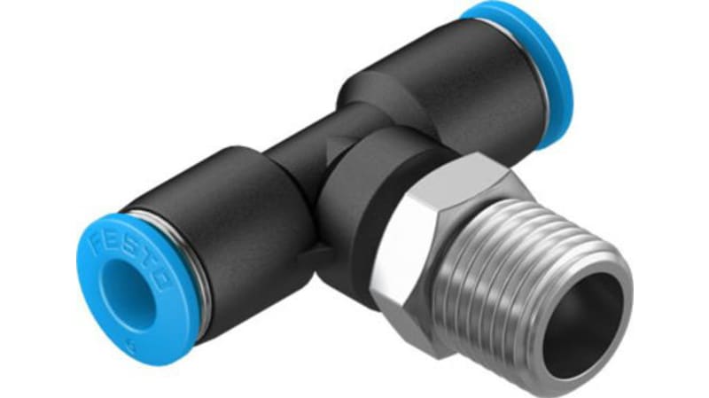 Festo Tee Threaded Adaptor to Push In 6 mm to Push In 6 mm 6 bar