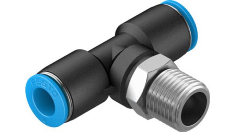 Festo Tee Threaded Adaptor to Push In 8 mm to Push In 8 mm 6 bar