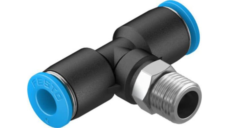 Festo Tee Threaded Adaptor to Push In 8 mm to Push In 8 mm 6 bar