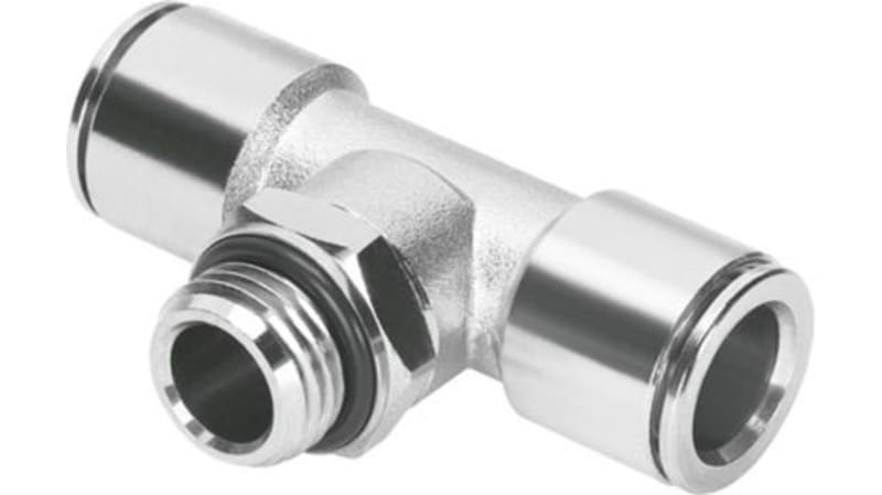 Festo Tee Threaded Adaptor to Push In 8 mm to Push In 8 mm 16 bar