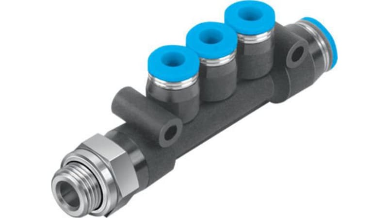 Festo Tee Threaded Adaptor to Push In 6 mm to Push In 4 mm 6 bar