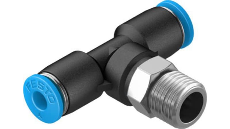 Festo Tee Threaded Adaptor to Push In 4 mm to Push In 4 mm 6 bar
