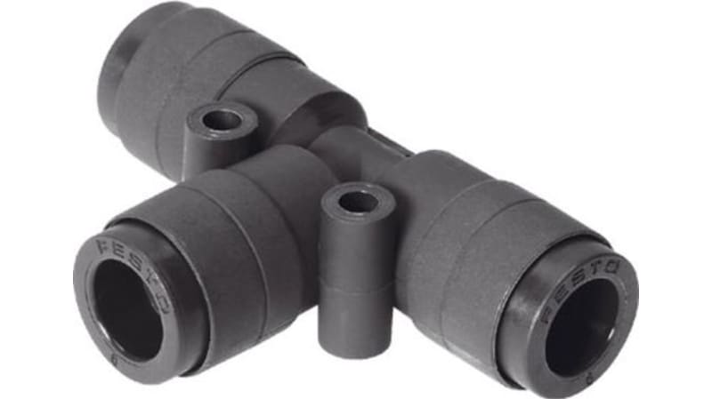Festo Tee Tube-to-Tube Adaptor to Push In 10 mm to Push In 10 mm, QST-V0-10 Series