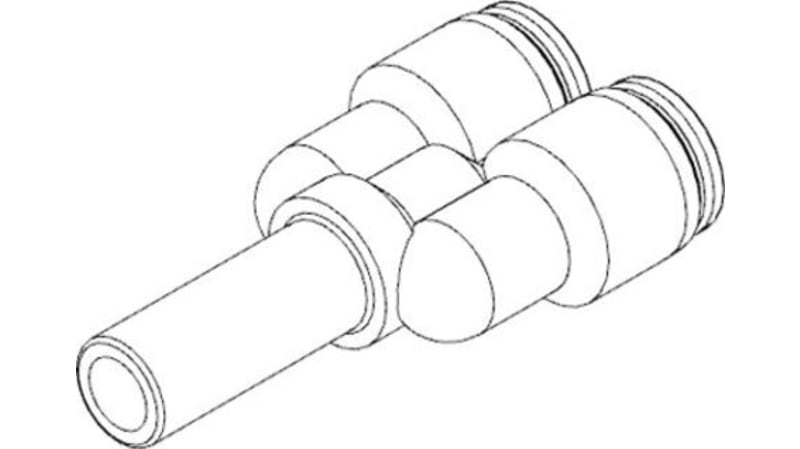 Festo Y Tube-to-Tube Adaptor to Push In 10 mm to Push In 8 mm to Push In 8 mm, QSY Series