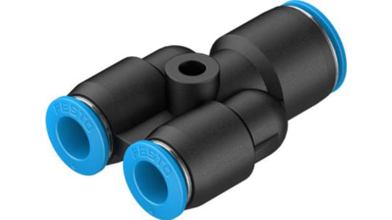 Festo Y Tube-to-Tube Adaptor to Push In 10 mm to Push In 8 mm to Push In 8 mm, QSY Series
