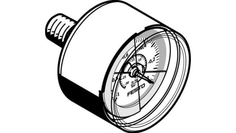 Festo Vacuum Pressure Gauge 0bar, VAM-40-V1/0-R1/8-E-RG