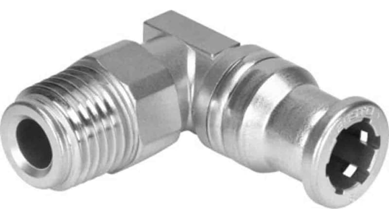 Festo Elbow Threaded Adaptor to R 1/4 Male to Push In 6 mm, QS Series