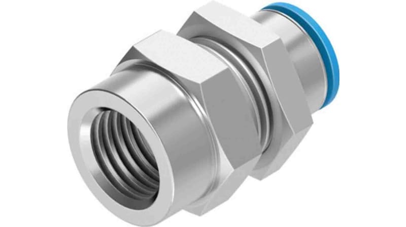 Festo Bulkhead Threaded-to-Tube Adaptor to G 3/8 Female to Push In 12 mm, QS Series