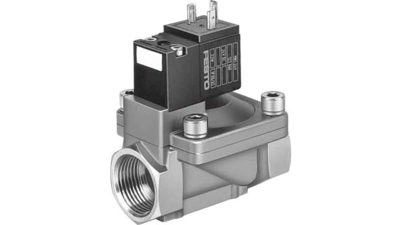 Festo Solenoid Valve MN1H-2-3/8-MS, 2 port , NC, 110/230/24 V, 3/8in