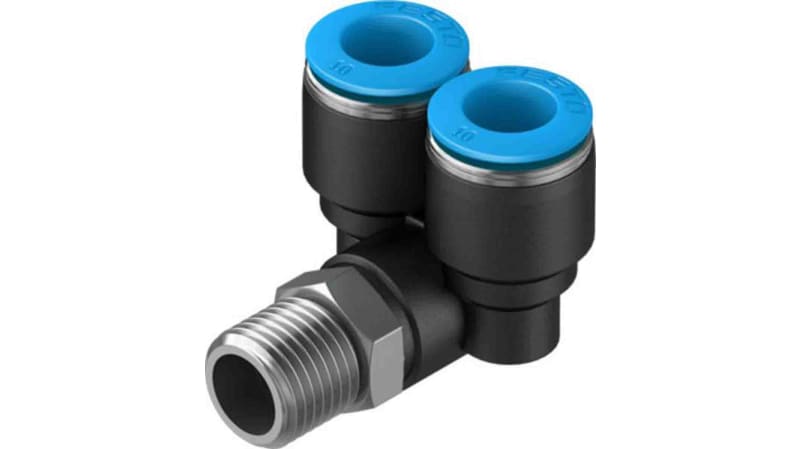 Festo Y Threaded Adaptor to Push In 10 mm to Push In 10 mm
