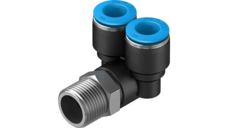Festo Y Threaded Adaptor to Push In 10 mm to Push In 10 mm