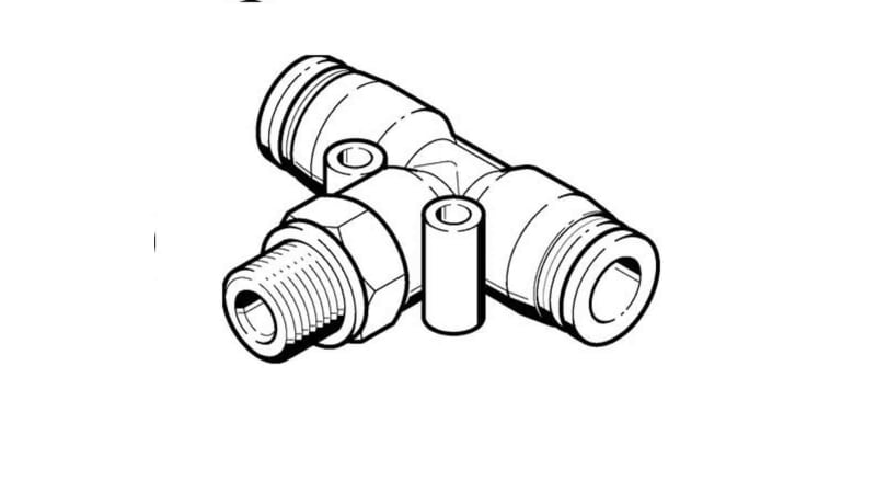 Festo Tee Threaded Adaptor to Push In 16 mm to Push In 16 mm 14 bar