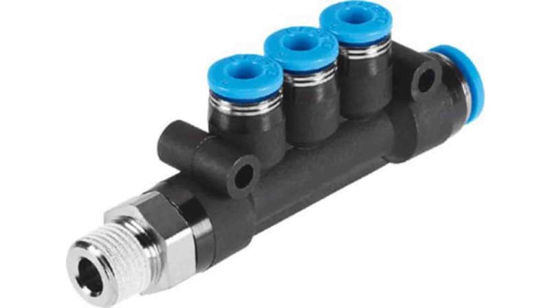Festo Tee Threaded Adaptor to Push In 6 mm to Push In 8 mm 14 bar