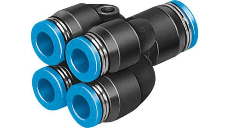 Festo Double Y Tube-to-Tube Adaptor Push In 8 mm to Push In 6 mm to Push In 6 mm to Push In 6 mm to Push In 6 mm, QSQ