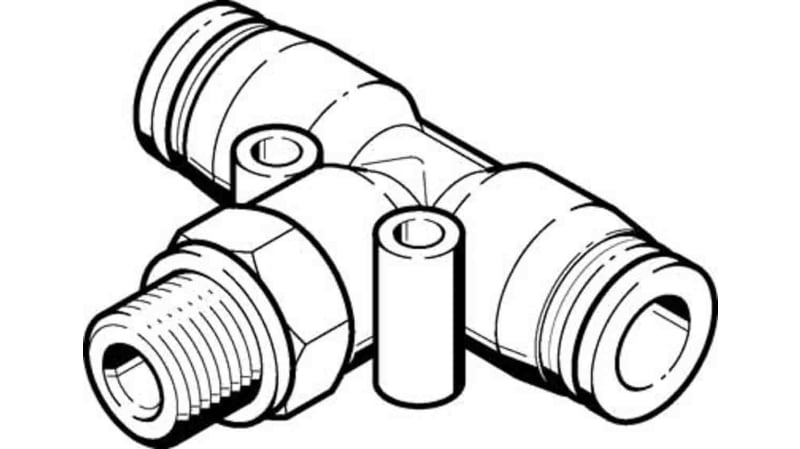 Festo Tee Threaded Adaptor to Push In 16 mm to Push In 16 mm 14 bar