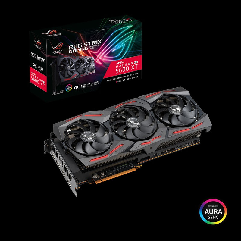 Card màn hình VGA ASUS ROG-STRIX-RX5600XT-O6G-GAMING, 6GB, GDDR6, (ASU744)